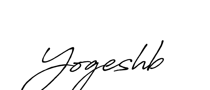 How to make Yogeshb name signature. Use Antro_Vectra_Bolder style for creating short signs online. This is the latest handwritten sign. Yogeshb signature style 7 images and pictures png