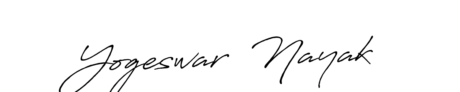 Make a beautiful signature design for name Yogeswar  Nayak. With this signature (Antro_Vectra_Bolder) style, you can create a handwritten signature for free. Yogeswar  Nayak signature style 7 images and pictures png