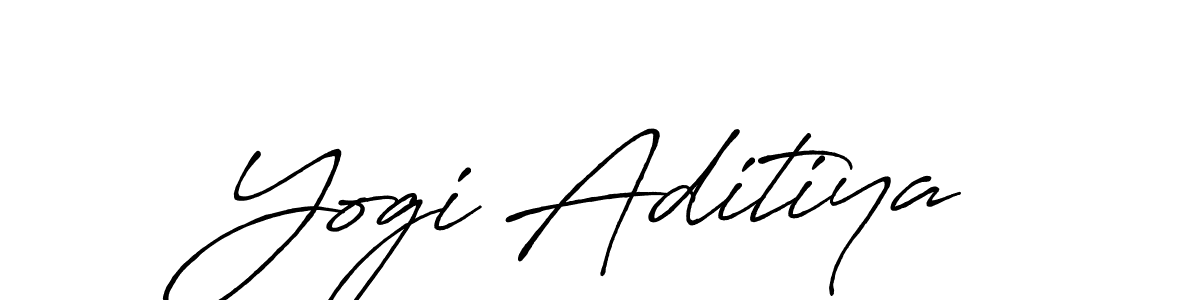 How to make Yogi Aditiya name signature. Use Antro_Vectra_Bolder style for creating short signs online. This is the latest handwritten sign. Yogi Aditiya signature style 7 images and pictures png