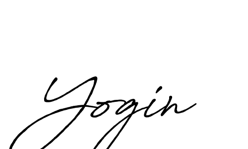 Make a beautiful signature design for name Yogin. With this signature (Antro_Vectra_Bolder) style, you can create a handwritten signature for free. Yogin signature style 7 images and pictures png