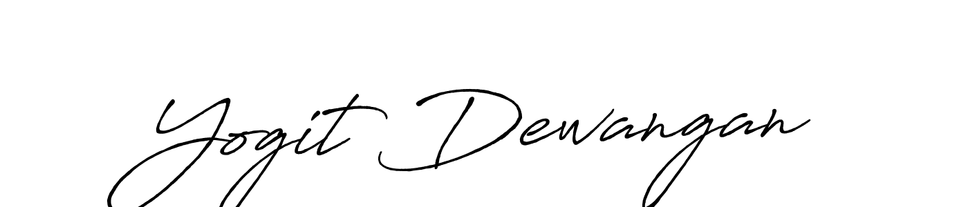 Make a beautiful signature design for name Yogit Dewangan. With this signature (Antro_Vectra_Bolder) style, you can create a handwritten signature for free. Yogit Dewangan signature style 7 images and pictures png