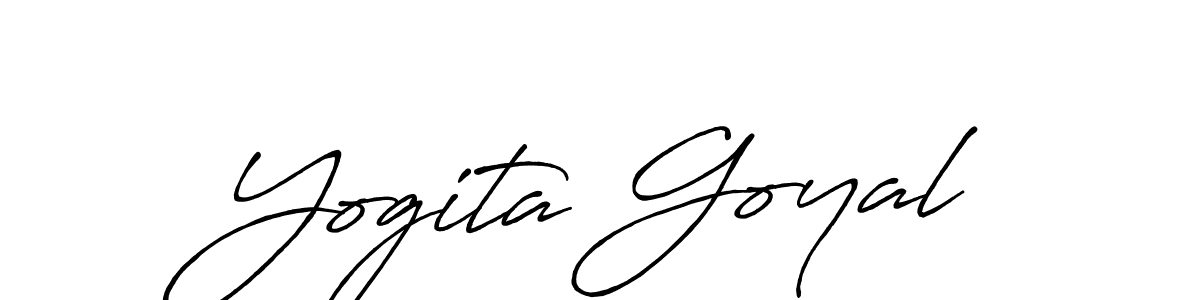 How to make Yogita Goyal name signature. Use Antro_Vectra_Bolder style for creating short signs online. This is the latest handwritten sign. Yogita Goyal signature style 7 images and pictures png