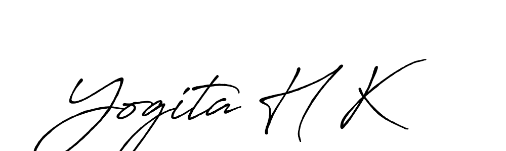 Use a signature maker to create a handwritten signature online. With this signature software, you can design (Antro_Vectra_Bolder) your own signature for name Yogita H K. Yogita H K signature style 7 images and pictures png