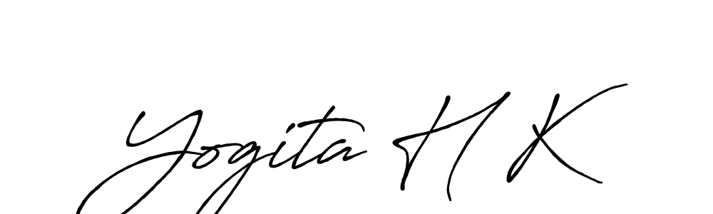 Use a signature maker to create a handwritten signature online. With this signature software, you can design (Antro_Vectra_Bolder) your own signature for name Yogita H K. Yogita H K signature style 7 images and pictures png