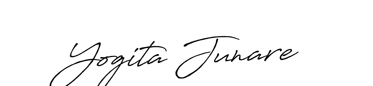 Make a beautiful signature design for name Yogita Junare. With this signature (Antro_Vectra_Bolder) style, you can create a handwritten signature for free. Yogita Junare signature style 7 images and pictures png