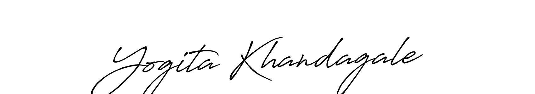 Create a beautiful signature design for name Yogita Khandagale. With this signature (Antro_Vectra_Bolder) fonts, you can make a handwritten signature for free. Yogita Khandagale signature style 7 images and pictures png