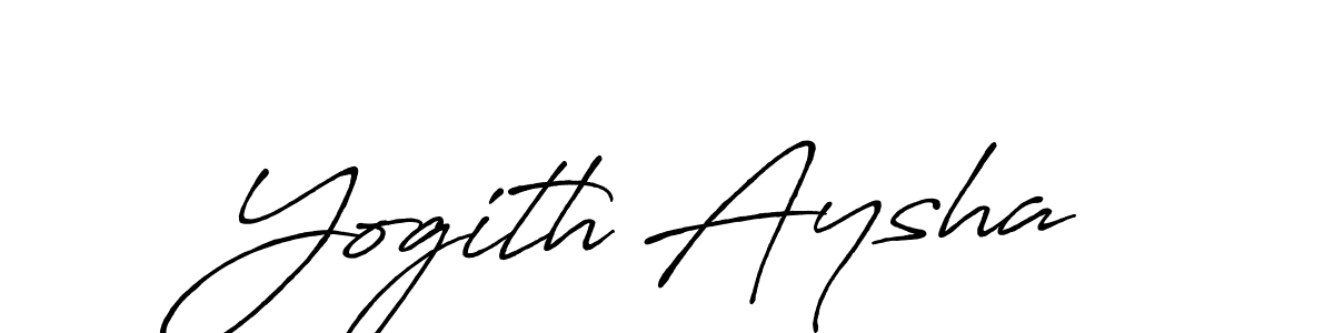 if you are searching for the best signature style for your name Yogith Aysha. so please give up your signature search. here we have designed multiple signature styles  using Antro_Vectra_Bolder. Yogith Aysha signature style 7 images and pictures png