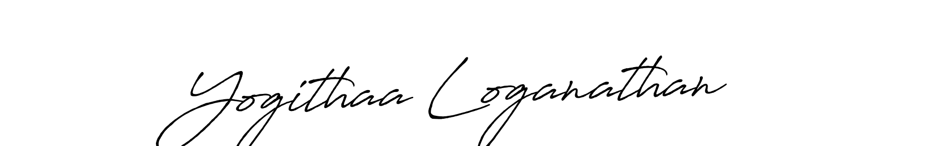 Create a beautiful signature design for name Yogithaa Loganathan. With this signature (Antro_Vectra_Bolder) fonts, you can make a handwritten signature for free. Yogithaa Loganathan signature style 7 images and pictures png