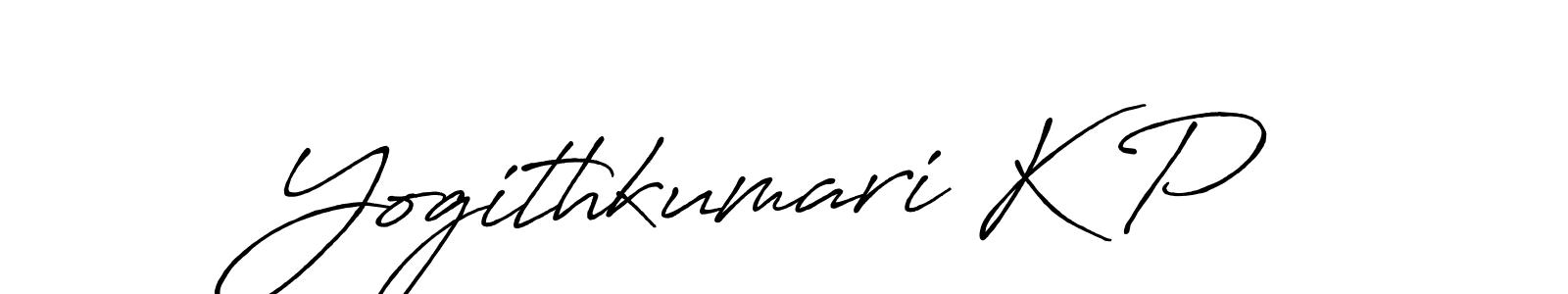 Yogithkumari K P stylish signature style. Best Handwritten Sign (Antro_Vectra_Bolder) for my name. Handwritten Signature Collection Ideas for my name Yogithkumari K P. Yogithkumari K P signature style 7 images and pictures png