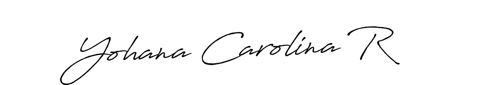 How to make Yohana Carolina R name signature. Use Antro_Vectra_Bolder style for creating short signs online. This is the latest handwritten sign. Yohana Carolina R signature style 7 images and pictures png