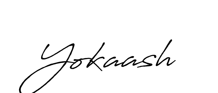 Use a signature maker to create a handwritten signature online. With this signature software, you can design (Antro_Vectra_Bolder) your own signature for name Yokaash. Yokaash signature style 7 images and pictures png