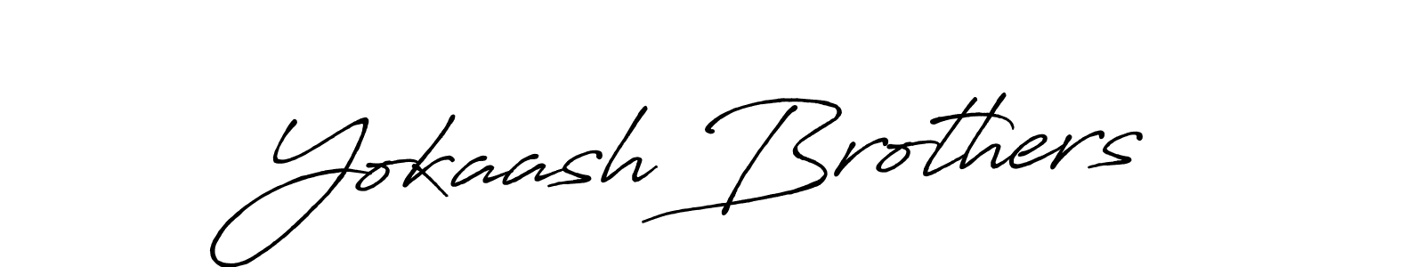 Use a signature maker to create a handwritten signature online. With this signature software, you can design (Antro_Vectra_Bolder) your own signature for name Yokaash Brothers. Yokaash Brothers signature style 7 images and pictures png