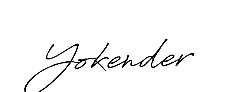 Also we have Yokender name is the best signature style. Create professional handwritten signature collection using Antro_Vectra_Bolder autograph style. Yokender signature style 7 images and pictures png