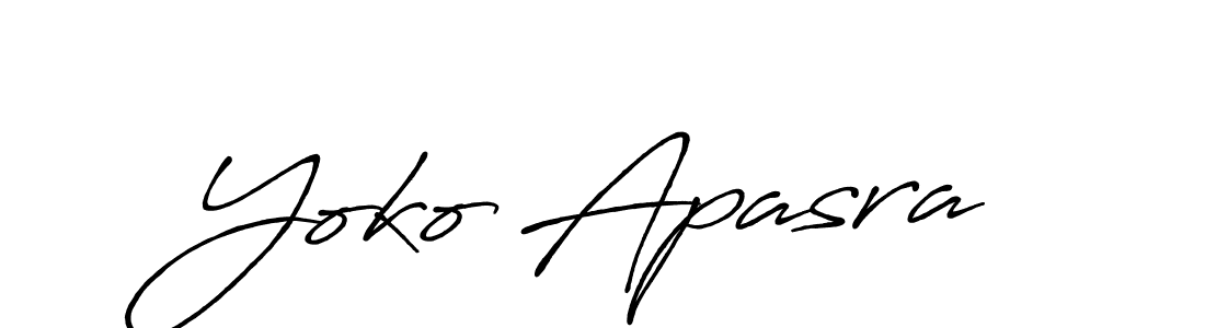 Make a beautiful signature design for name Yoko Apasra. With this signature (Antro_Vectra_Bolder) style, you can create a handwritten signature for free. Yoko Apasra signature style 7 images and pictures png