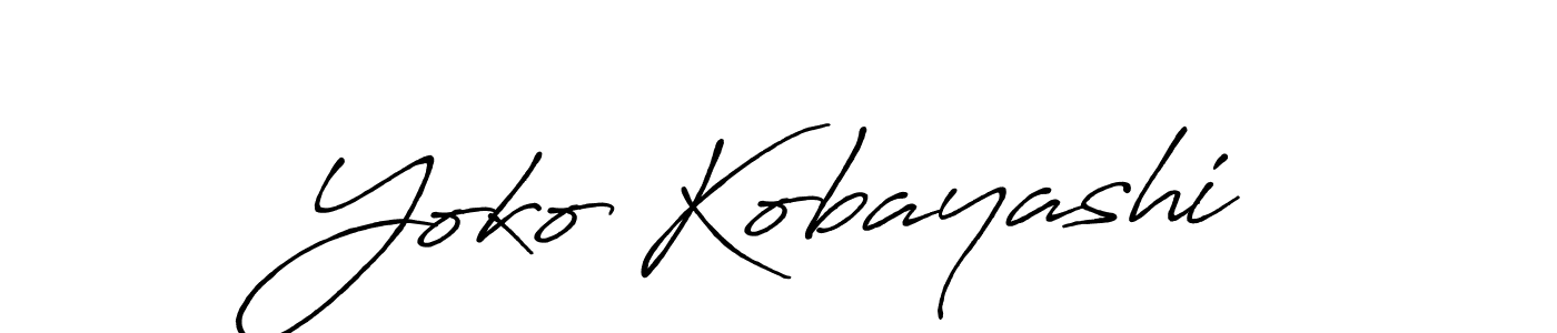 Create a beautiful signature design for name Yoko Kobayashi. With this signature (Antro_Vectra_Bolder) fonts, you can make a handwritten signature for free. Yoko Kobayashi signature style 7 images and pictures png