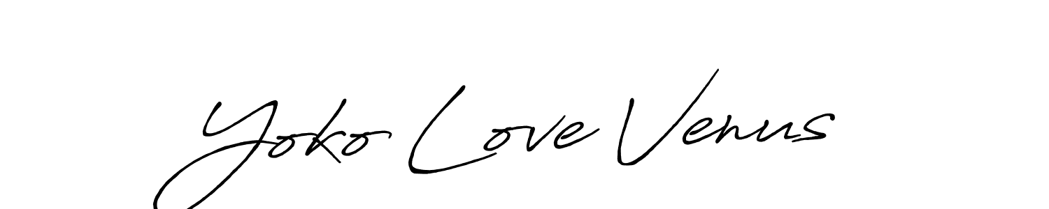Create a beautiful signature design for name Yoko Love Venus. With this signature (Antro_Vectra_Bolder) fonts, you can make a handwritten signature for free. Yoko Love Venus signature style 7 images and pictures png