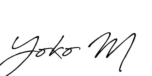 Also You can easily find your signature by using the search form. We will create Yoko M name handwritten signature images for you free of cost using Antro_Vectra_Bolder sign style. Yoko M signature style 7 images and pictures png