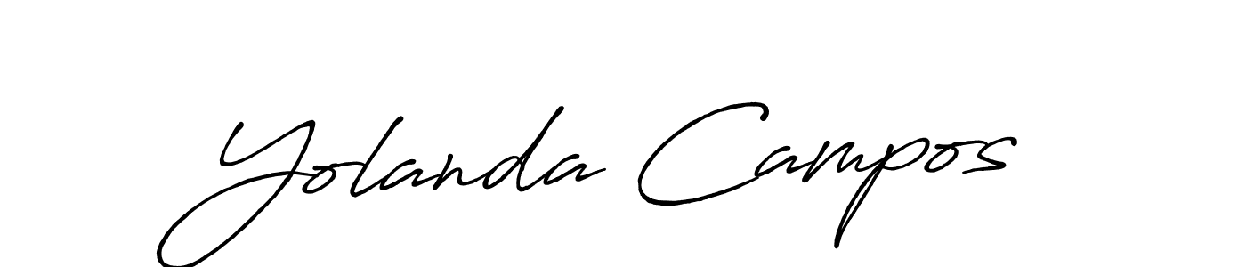Create a beautiful signature design for name Yolanda Campos. With this signature (Antro_Vectra_Bolder) fonts, you can make a handwritten signature for free. Yolanda Campos signature style 7 images and pictures png