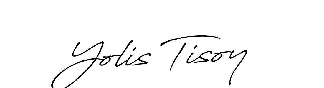 How to make Yolis Tisoy name signature. Use Antro_Vectra_Bolder style for creating short signs online. This is the latest handwritten sign. Yolis Tisoy signature style 7 images and pictures png