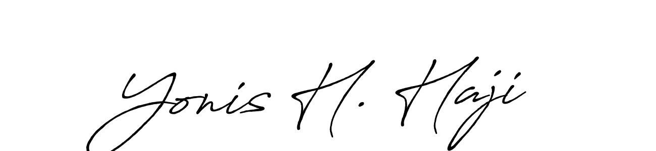 Design your own signature with our free online signature maker. With this signature software, you can create a handwritten (Antro_Vectra_Bolder) signature for name Yonis H. Haji. Yonis H. Haji signature style 7 images and pictures png