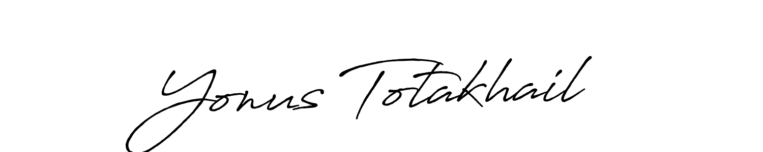 How to make Yonus Totakhail name signature. Use Antro_Vectra_Bolder style for creating short signs online. This is the latest handwritten sign. Yonus Totakhail signature style 7 images and pictures png