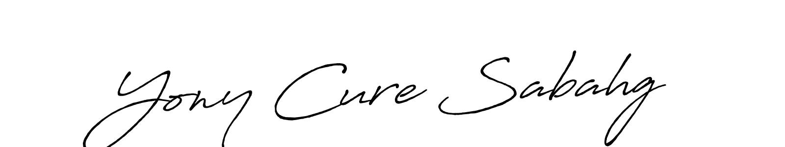 Use a signature maker to create a handwritten signature online. With this signature software, you can design (Antro_Vectra_Bolder) your own signature for name Yony Cure Sabahg. Yony Cure Sabahg signature style 7 images and pictures png