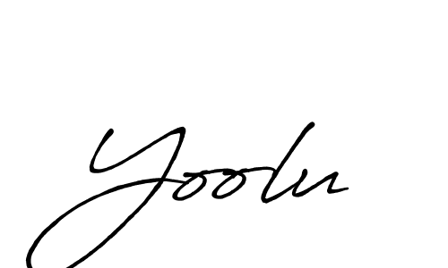 How to make Yoolu signature? Antro_Vectra_Bolder is a professional autograph style. Create handwritten signature for Yoolu name. Yoolu signature style 7 images and pictures png