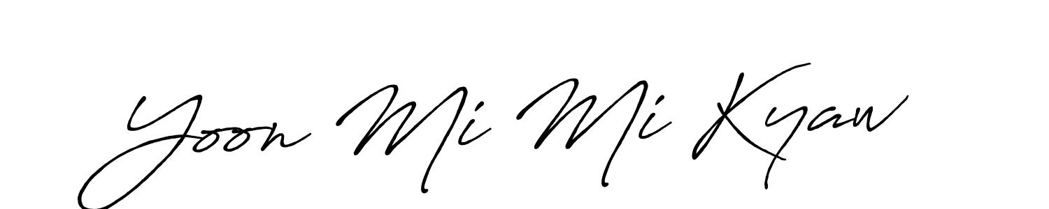 Similarly Antro_Vectra_Bolder is the best handwritten signature design. Signature creator online .You can use it as an online autograph creator for name Yoon Mi Mi Kyaw. Yoon Mi Mi Kyaw signature style 7 images and pictures png