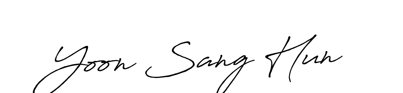 Yoon Sang Hun stylish signature style. Best Handwritten Sign (Antro_Vectra_Bolder) for my name. Handwritten Signature Collection Ideas for my name Yoon Sang Hun. Yoon Sang Hun signature style 7 images and pictures png