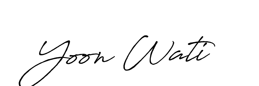 Make a beautiful signature design for name Yoon Wati. With this signature (Antro_Vectra_Bolder) style, you can create a handwritten signature for free. Yoon Wati signature style 7 images and pictures png