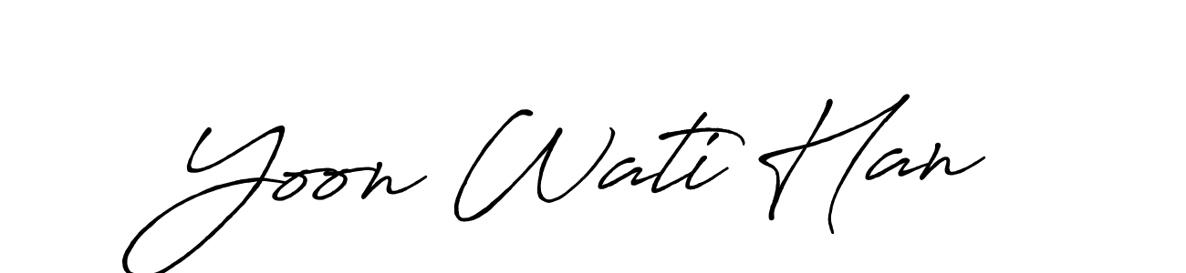 Create a beautiful signature design for name Yoon Wati Han. With this signature (Antro_Vectra_Bolder) fonts, you can make a handwritten signature for free. Yoon Wati Han signature style 7 images and pictures png