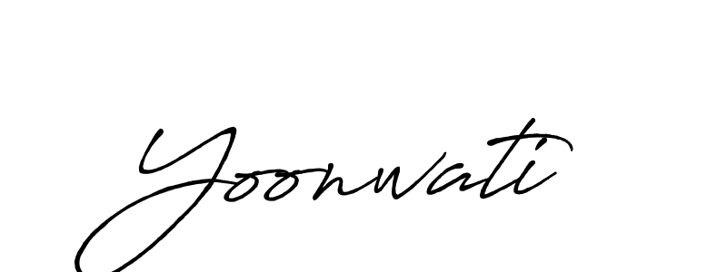 You should practise on your own different ways (Antro_Vectra_Bolder) to write your name (Yoonwati) in signature. don't let someone else do it for you. Yoonwati signature style 7 images and pictures png