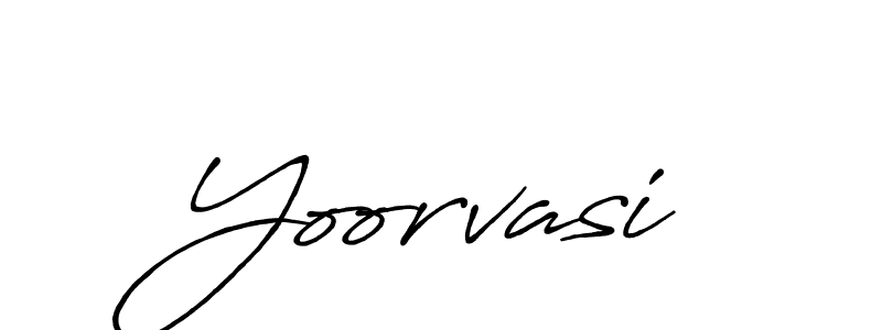 if you are searching for the best signature style for your name Yoorvasi. so please give up your signature search. here we have designed multiple signature styles  using Antro_Vectra_Bolder. Yoorvasi signature style 7 images and pictures png