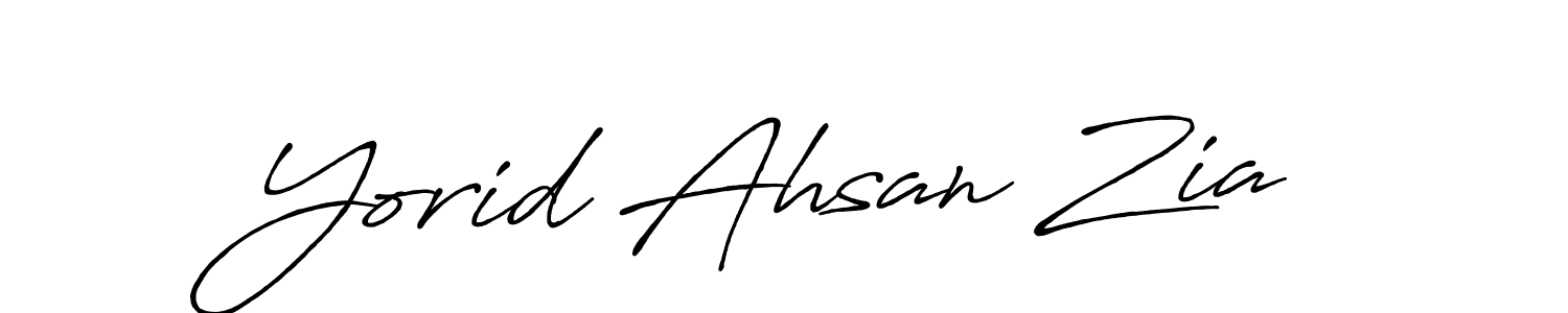 Yorid Ahsan Zia stylish signature style. Best Handwritten Sign (Antro_Vectra_Bolder) for my name. Handwritten Signature Collection Ideas for my name Yorid Ahsan Zia. Yorid Ahsan Zia signature style 7 images and pictures png