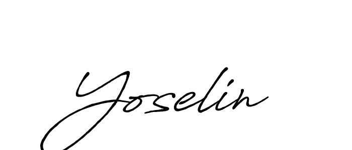 Use a signature maker to create a handwritten signature online. With this signature software, you can design (Antro_Vectra_Bolder) your own signature for name Yoselin. Yoselin signature style 7 images and pictures png