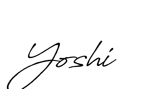 Use a signature maker to create a handwritten signature online. With this signature software, you can design (Antro_Vectra_Bolder) your own signature for name Yoshi. Yoshi signature style 7 images and pictures png