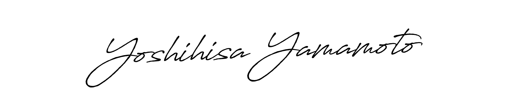How to make Yoshihisa Yamamoto name signature. Use Antro_Vectra_Bolder style for creating short signs online. This is the latest handwritten sign. Yoshihisa Yamamoto signature style 7 images and pictures png