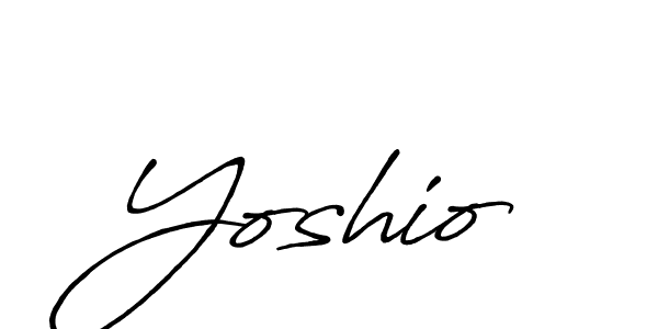 Make a beautiful signature design for name Yoshio. With this signature (Antro_Vectra_Bolder) style, you can create a handwritten signature for free. Yoshio signature style 7 images and pictures png