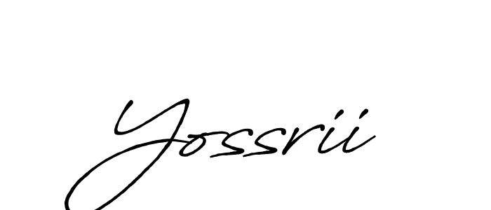 Make a beautiful signature design for name Yossrii. With this signature (Antro_Vectra_Bolder) style, you can create a handwritten signature for free. Yossrii signature style 7 images and pictures png