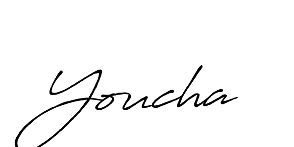 How to make Youcha name signature. Use Antro_Vectra_Bolder style for creating short signs online. This is the latest handwritten sign. Youcha signature style 7 images and pictures png