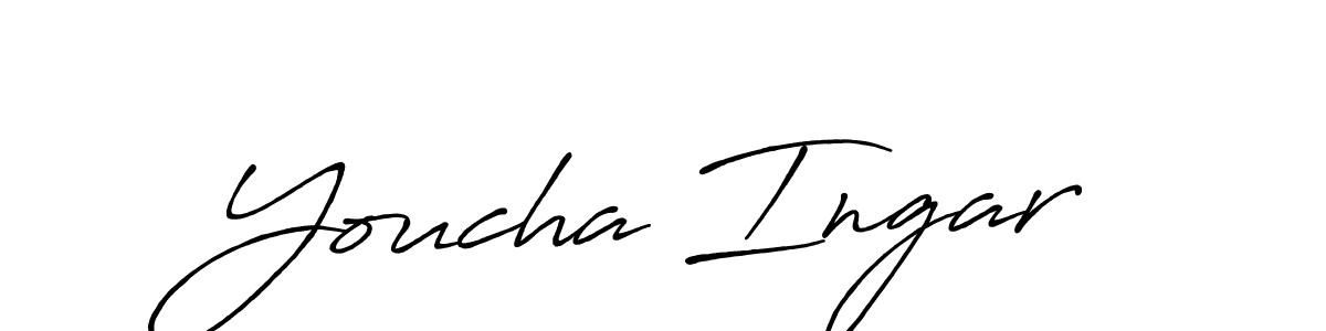 How to make Youcha Ingar name signature. Use Antro_Vectra_Bolder style for creating short signs online. This is the latest handwritten sign. Youcha Ingar signature style 7 images and pictures png
