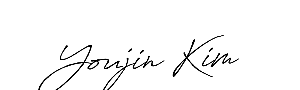 You should practise on your own different ways (Antro_Vectra_Bolder) to write your name (Youjin Kim) in signature. don't let someone else do it for you. Youjin Kim signature style 7 images and pictures png