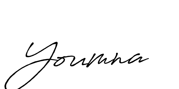 Use a signature maker to create a handwritten signature online. With this signature software, you can design (Antro_Vectra_Bolder) your own signature for name Youmna. Youmna signature style 7 images and pictures png