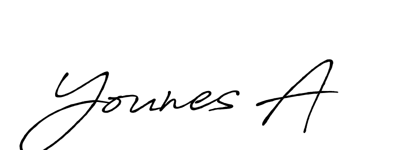 Create a beautiful signature design for name Younes A. With this signature (Antro_Vectra_Bolder) fonts, you can make a handwritten signature for free. Younes A signature style 7 images and pictures png