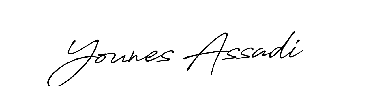 if you are searching for the best signature style for your name Younes Assadi. so please give up your signature search. here we have designed multiple signature styles  using Antro_Vectra_Bolder. Younes Assadi signature style 7 images and pictures png