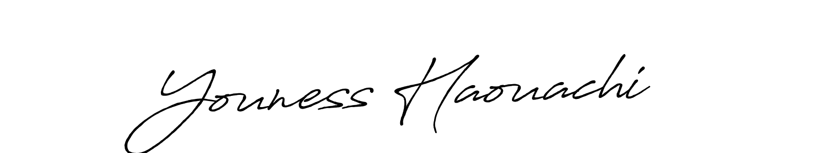 How to make Youness Haouachi name signature. Use Antro_Vectra_Bolder style for creating short signs online. This is the latest handwritten sign. Youness Haouachi signature style 7 images and pictures png