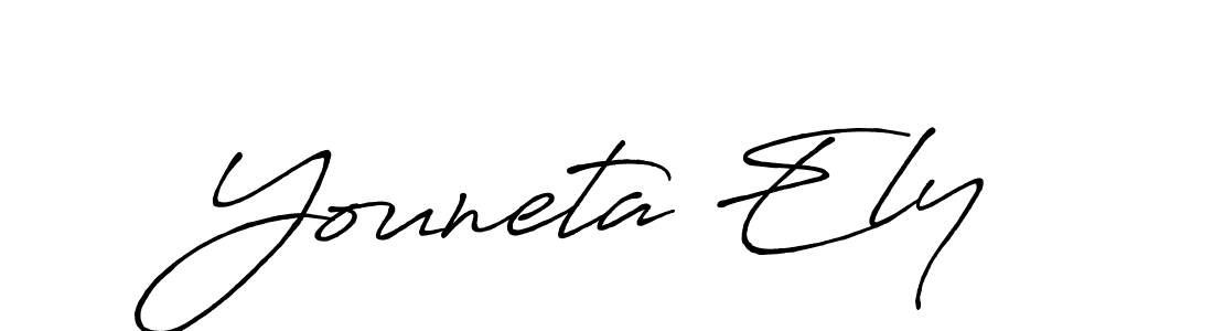 if you are searching for the best signature style for your name Youneta Ely. so please give up your signature search. here we have designed multiple signature styles  using Antro_Vectra_Bolder. Youneta Ely signature style 7 images and pictures png