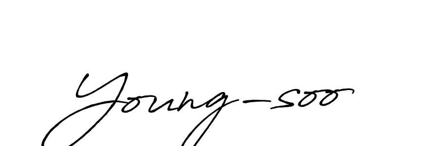 How to make Young-soo signature? Antro_Vectra_Bolder is a professional autograph style. Create handwritten signature for Young-soo name. Young-soo signature style 7 images and pictures png