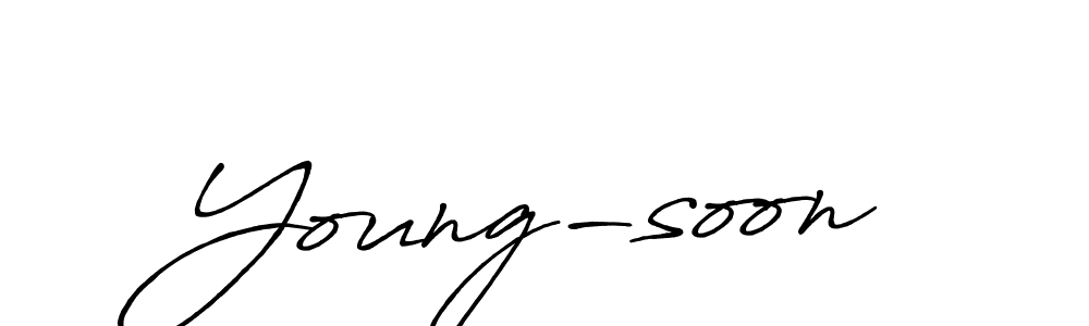 How to make Young-soon signature? Antro_Vectra_Bolder is a professional autograph style. Create handwritten signature for Young-soon name. Young-soon signature style 7 images and pictures png