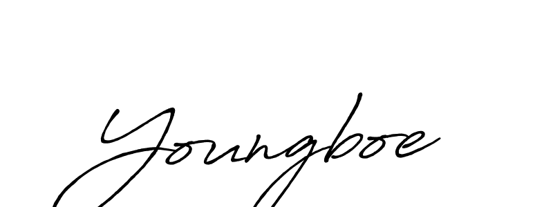 How to make Youngboe name signature. Use Antro_Vectra_Bolder style for creating short signs online. This is the latest handwritten sign. Youngboe signature style 7 images and pictures png